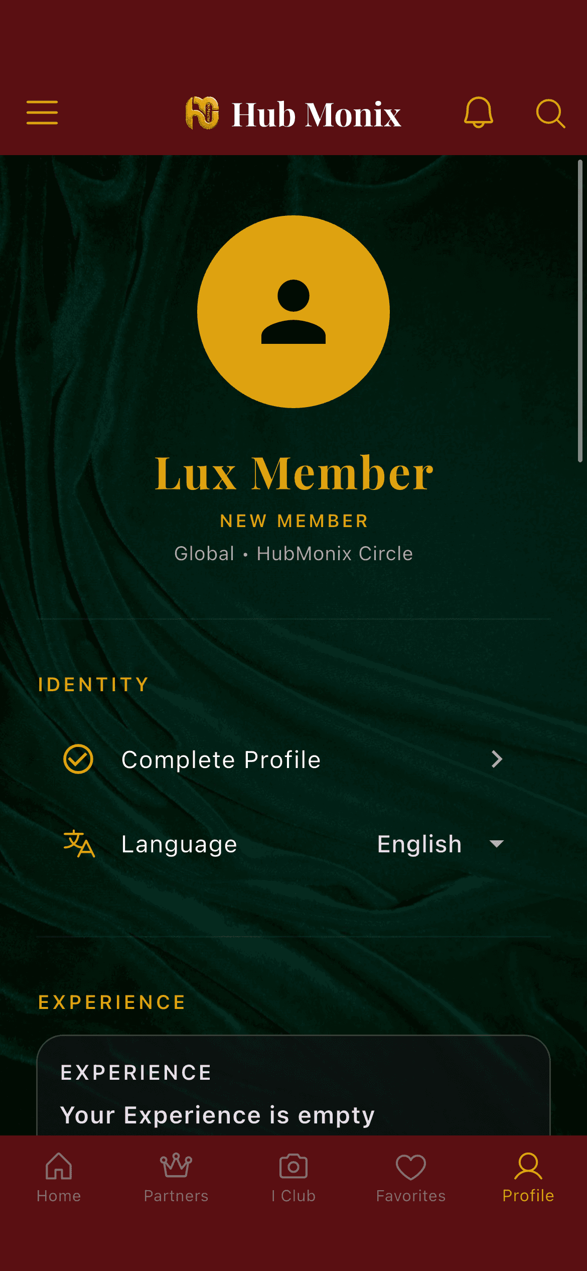 Hubmonix profil ekranı