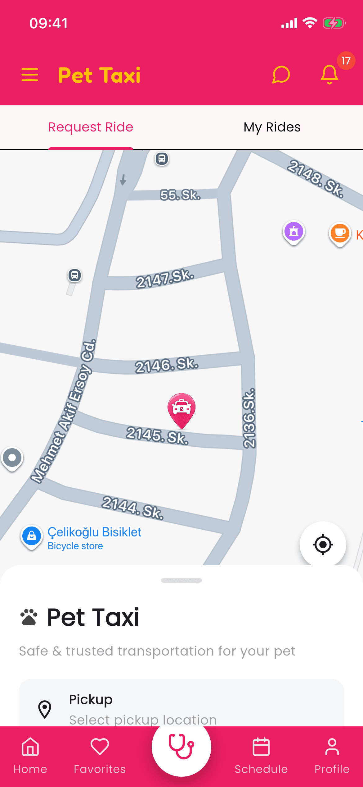 Petsupo pet taksi ekranı